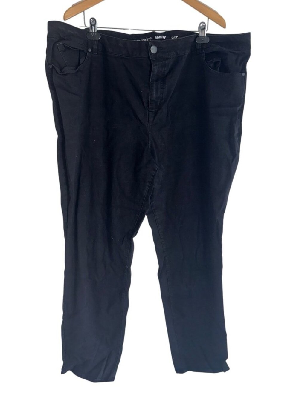 Avenue Womens Skinny Jeans Plus 26 Tall Black Denim Stretch Minimalist